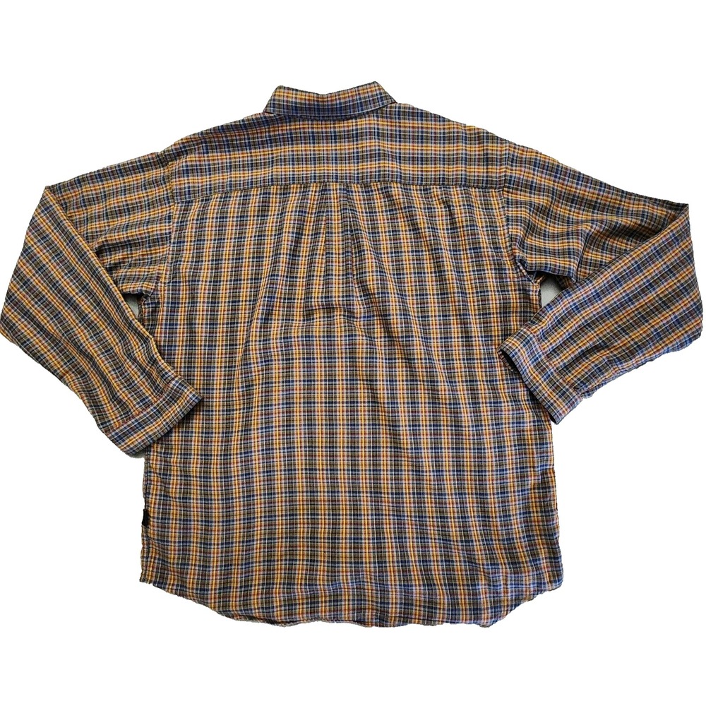 Patagonia Organic Cotton Shirt Men's Large Brown Striped Button Up Long Sleeve - Picture 2 of 8